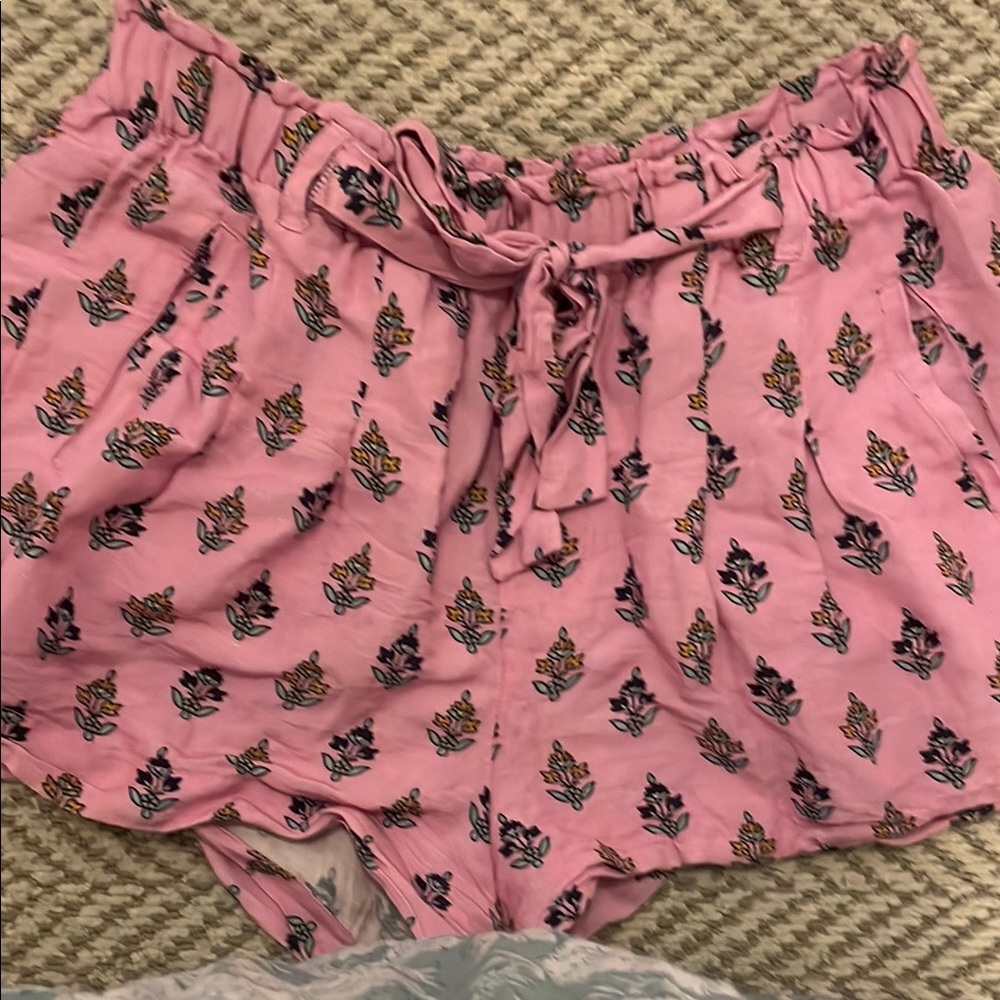 Anthropologie Pink Floral Women Shorts